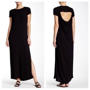 Alice + Olivia AIR Black Cutout Back T-Shirt Maxi Dress Size 0